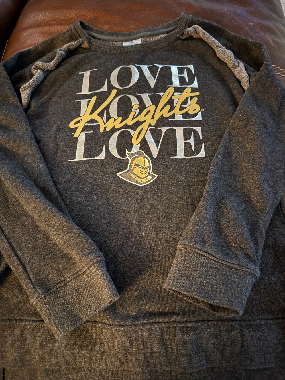 Rivalry Threads Kids' Knights Love Crewneck Sweatshirt - Charcoal Gray